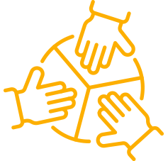 3 hands in circle