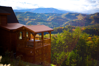 cabin with view in smoky mountains